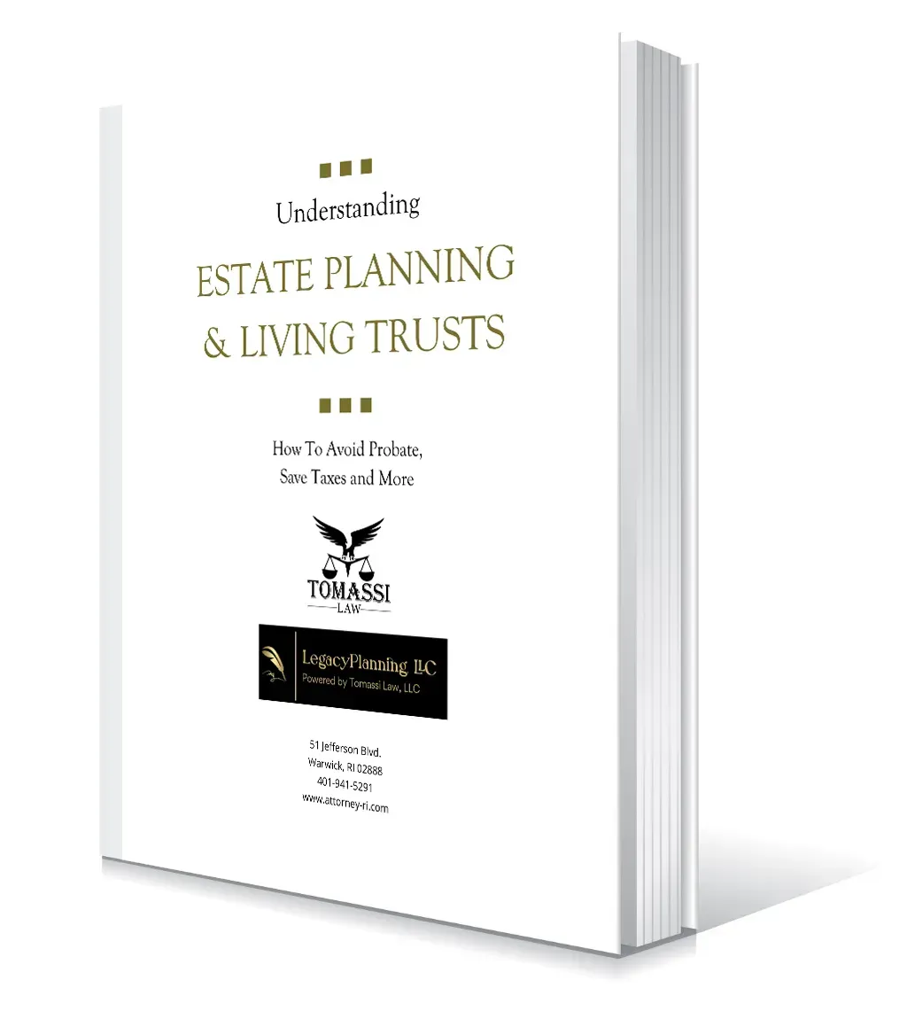 Cover of the free Tomassi Law booklet, Understanding Estate Planning & Living Trusts: How To Avoid Probate, Save Taxes and More